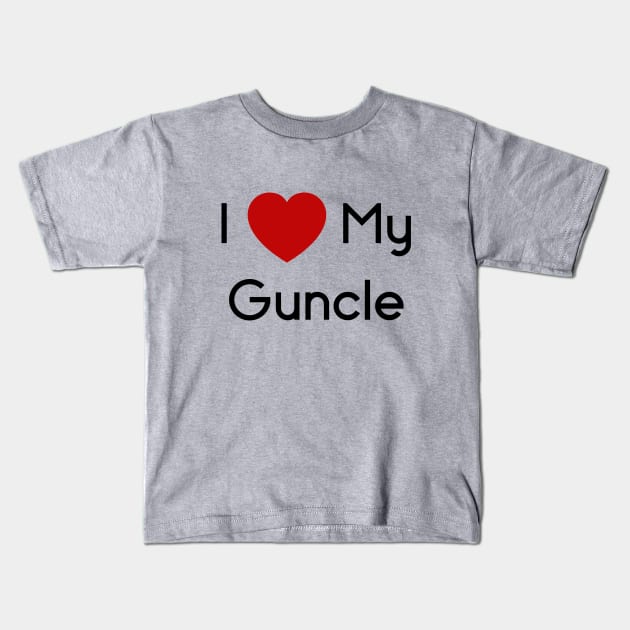 I Love My Guncle Gay Uncle Red Heart T-Shirt Kids T-Shirt by LittleBean